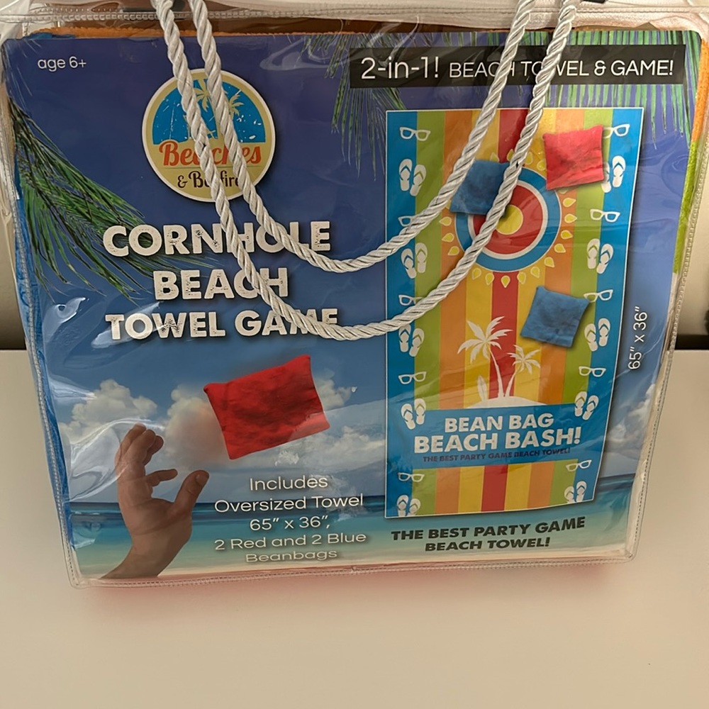 Cornhole beach towel game